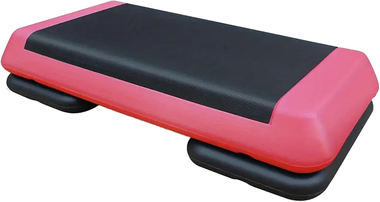 Grey and Red Adjustable Workout Aerobic Exercise Step Platform, Fitness & Exercise Step Platform with 2/4 Stackable Risers for Home Gym Cardio Training(Grey/Red)